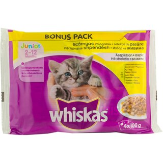 Whiskas | Mancare pentru Juniori cu selectii de pasare 4 plicuri 4x100g