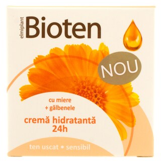 Bioten | Crema nutritiva de zi cu miere si galbenele pentru ten uscat si sensibil 50ml