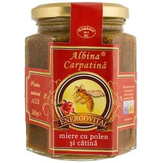 Albina Carpatina | Supliment alimentar Energo-vital Miere cu polen si catina 360g
