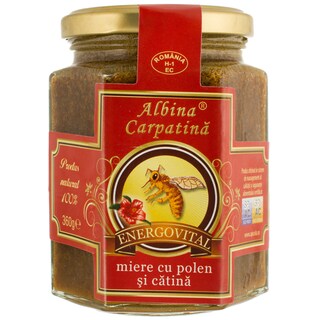Albina Carpatina | Supliment alimentar Energo-vital Miere cu polen si catina 360g