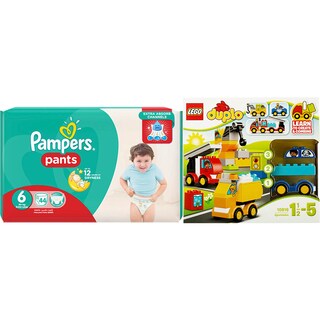 Pampers | Scutece pants 6 ex large jp 44buc + Lego duplo camioane