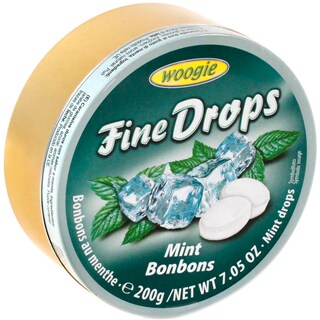 Woogie | Fine Drops | Dropsuri cu aroma de menta 200g