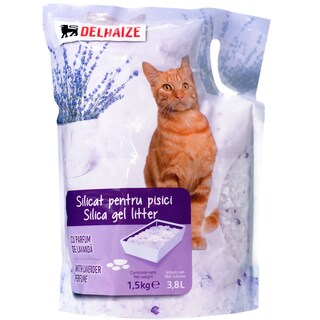 Delhaize | Silicat pentru pisici cu lavanda 3.8L