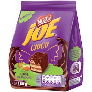 Joe | Napolitane cu crema de alune de padure invelite in ciocolata cu lapte 180g