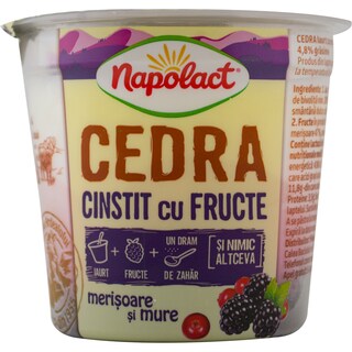 Napolact | Cedra | Iaurt cinstit cu merisoare si mure 140g