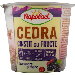 Napolact | Cedra | Iaurt cinstit cu merisoare si mure 140g