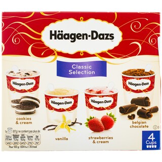 Haagen Dazs | Inghetata Classic Selection 4 bucati 4x100ml