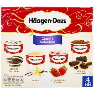 Haagen Dazs | Inghetata Classic Selection 4 bucati 4x100ml