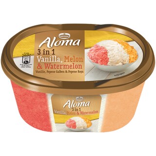 Aloma | Inghetata cu aroma de pepene galben, pepene rosu si vanilie 505g