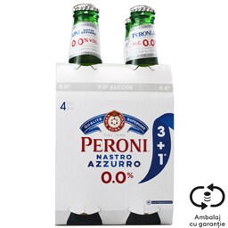 Peroni Nastro Azzurro | Bere blonda fara alcool 3+1 x 0.33L