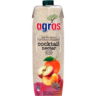 Agros | Suc Cocktail nectar cu portocale, mar si piersica 1L