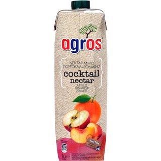 Agros | Suc Cocktail nectar cu portocale, mar si piersica 1L