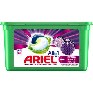 Ariel | All in 1 Pods | Detergent +Extra Fiber Care, 31 capsule