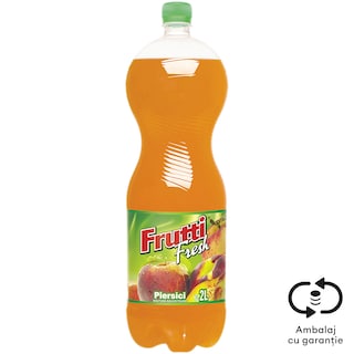 Bautura racoritoare carbogazoasa cu suc de piersici 2L
