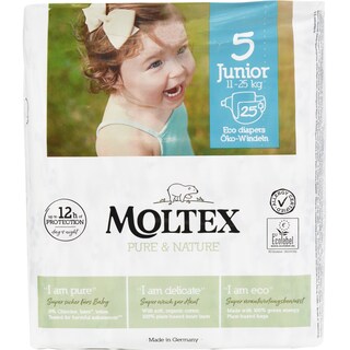 Moltex | Scutece eco pentru bebelusi Nr. 5, 25 bucati, 11-25 kg