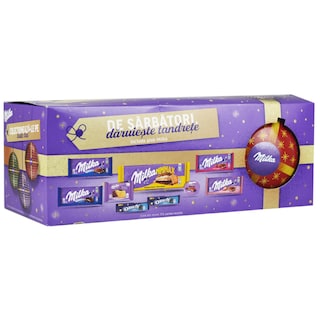Milka | Pachet Craciun cu ciocolata si glob 894g