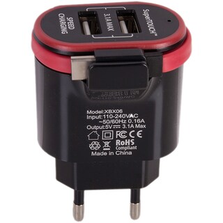 Super Touch | Incarcator priza cu doua sloturi USB si cablu Type-C