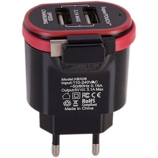 Super Touch | Incarcator priza cu doua sloturi USB si cablu Type-C