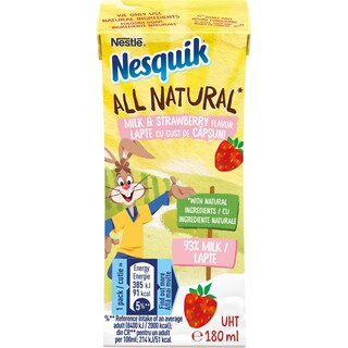 Nesquik | All Natural | Bautura din lapte cu gust de capsuni 180ml