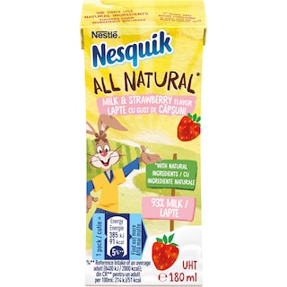 Nesquik | All Natural | Bautura din lapte cu gust de capsuni 180ml