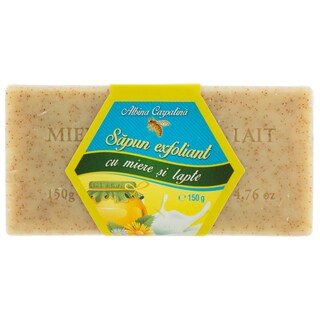 Albina Carpatina | Sapun exfoliant cu miere si lapte 100g
