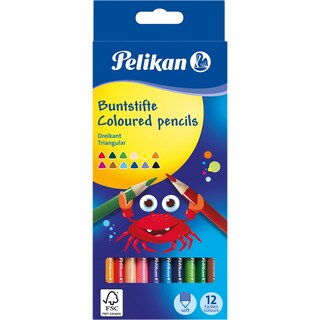 Pelikan | Creioane colorate, 12 culori