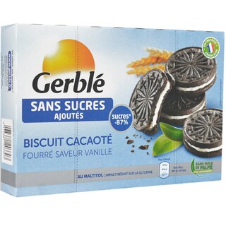 Gerble | Glucoregul | Biscuiti fara zahar cu cacao si umplutura de vanilie 176g