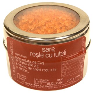 Bucataria lui Radu | Cutie magnetica cu sare cu iuteli, rubin 100g