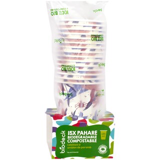 Biodeck | Pahare biodegradabile & compostabile 480ml, 15 bucati