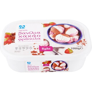 AB | Inghetata light cu vanilie, cacao si capsune 2L