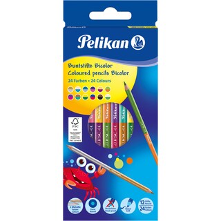 Pelikan | Creioane bicolore, 12 bucati