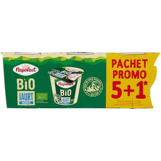 Napolact Bio | Iaurt natural 3.8% grasime 5+1x140g