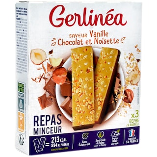 Gerlinea | Batoane de ciocolata cu alune si aroma de vanilie 6x31g