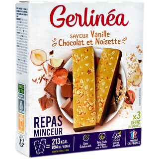 Gerlinea | Batoane de ciocolata cu alune si aroma de vanilie 6x31g