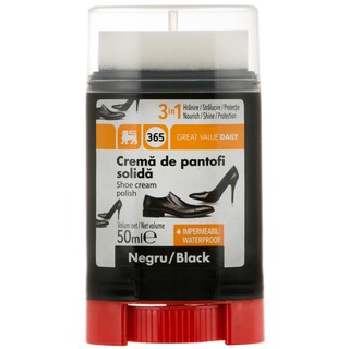 365 | Crema solida pentru pantofi culoarea neagra 50g