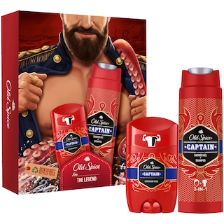 Old Spice | Set cadou Dark Captain deodorant solid 50ml + gel de dus 200ml