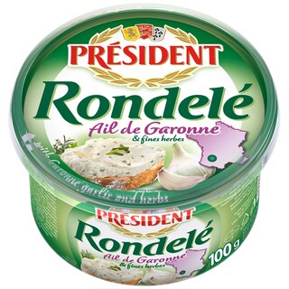 President | Crema de branza aerata aerata cu usturoi Garonne 100g