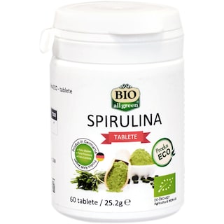 Bio All Green | Spirulina bio supliment alimentar, 60 tablete 25.2g