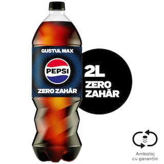 Pepsi | Zero Zahar | Bautura racoritoare carbogazoasa cu aroma de cola, cu indulcitori 2L