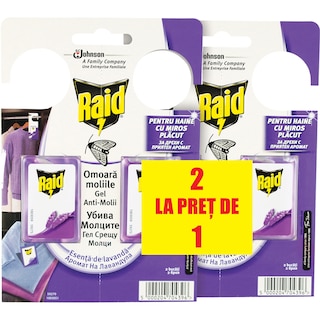 Raid | Gel anti-molii lavanda, 2x2 bucati