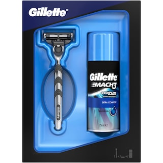 Gillette | Mach3 | Pachet cosmetice cu aparat de ras si gel de ras 75ml