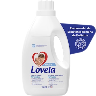 Lovela | Detergent lichid Baby, pentru rufe albe, 16 spalari 1.45l