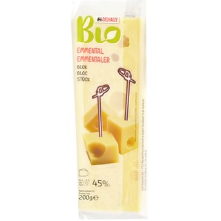 Delhaize Bio | Branza Emmental bio bloc 200g