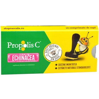 Propolis C | Supliment alimentar cu indulcitori si echinacea, 10 comprimate