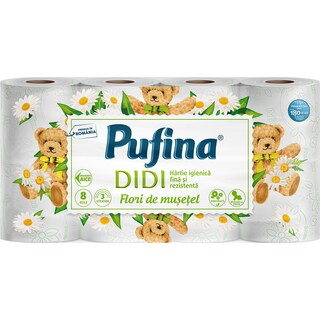 Pufina | Didi | Hartie igienica 8 role 3 straturi cu parfum de musetel