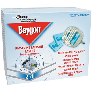 Baygon | Aparat electric cu 10 pastile impotriva tantarilor