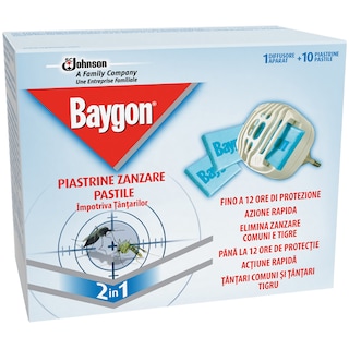 Baygon | Aparat electric cu 10 pastile impotriva tantarilor