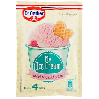 Dr. Oetker | Praf de inghetata cu gust de zmeura si iaurt 65g