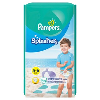 Pampers | Splashers | Scutece bebelusi pentru apa Marimea 5-6, 14+ kg, 10 buc
