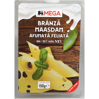 MEGA | Branza Maasdam afumata feliata 150g